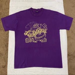 Vintage 1992 Las Vegas Single Stitch T-Shirt Purple Size XL